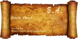 Bach Ábel névjegykártya