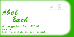 abel bach business card